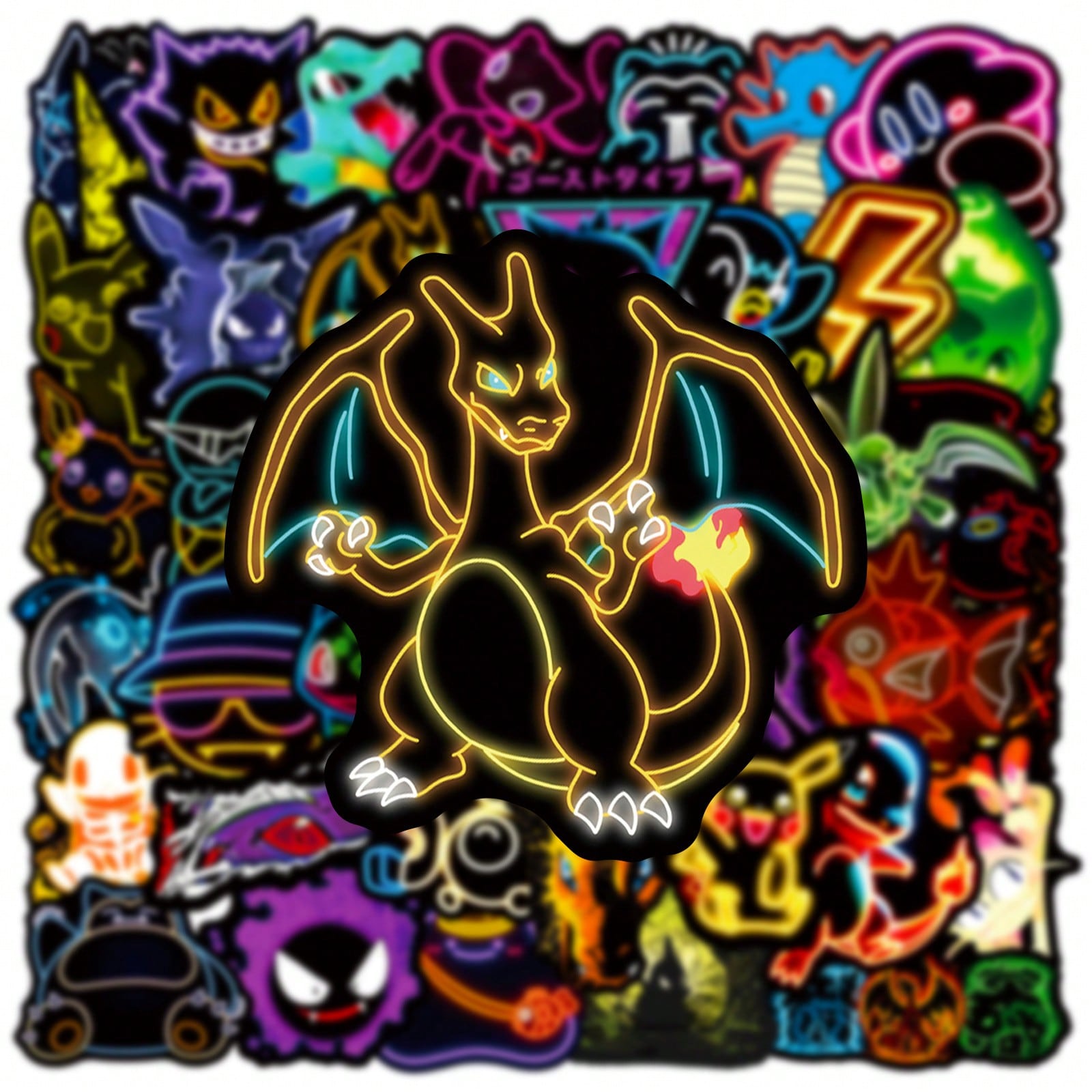 Laptop Accessories Toy - 60/100pcs Stiker Anime Pokemon Neon Light