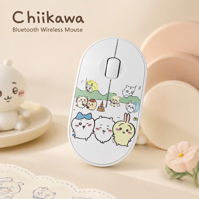 Laptop Accessories Cute - Mouse Nirkabel Bluetooth Chiikawa yang Lucu,