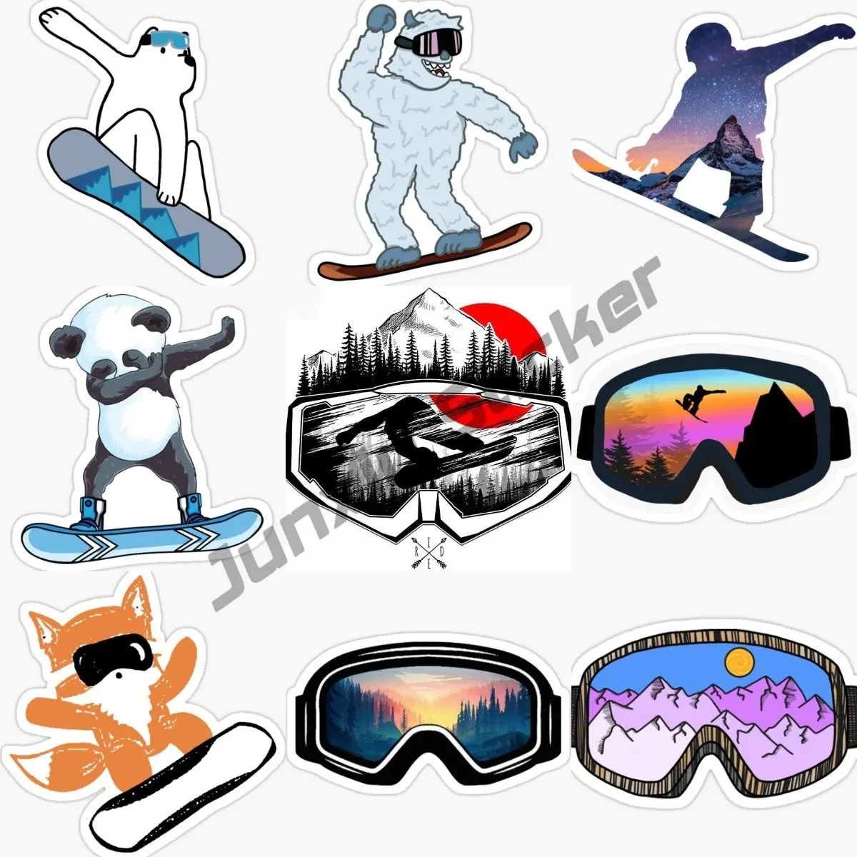 Laptop Accessories Online - Masker papan salju kepribadian stiker mobil