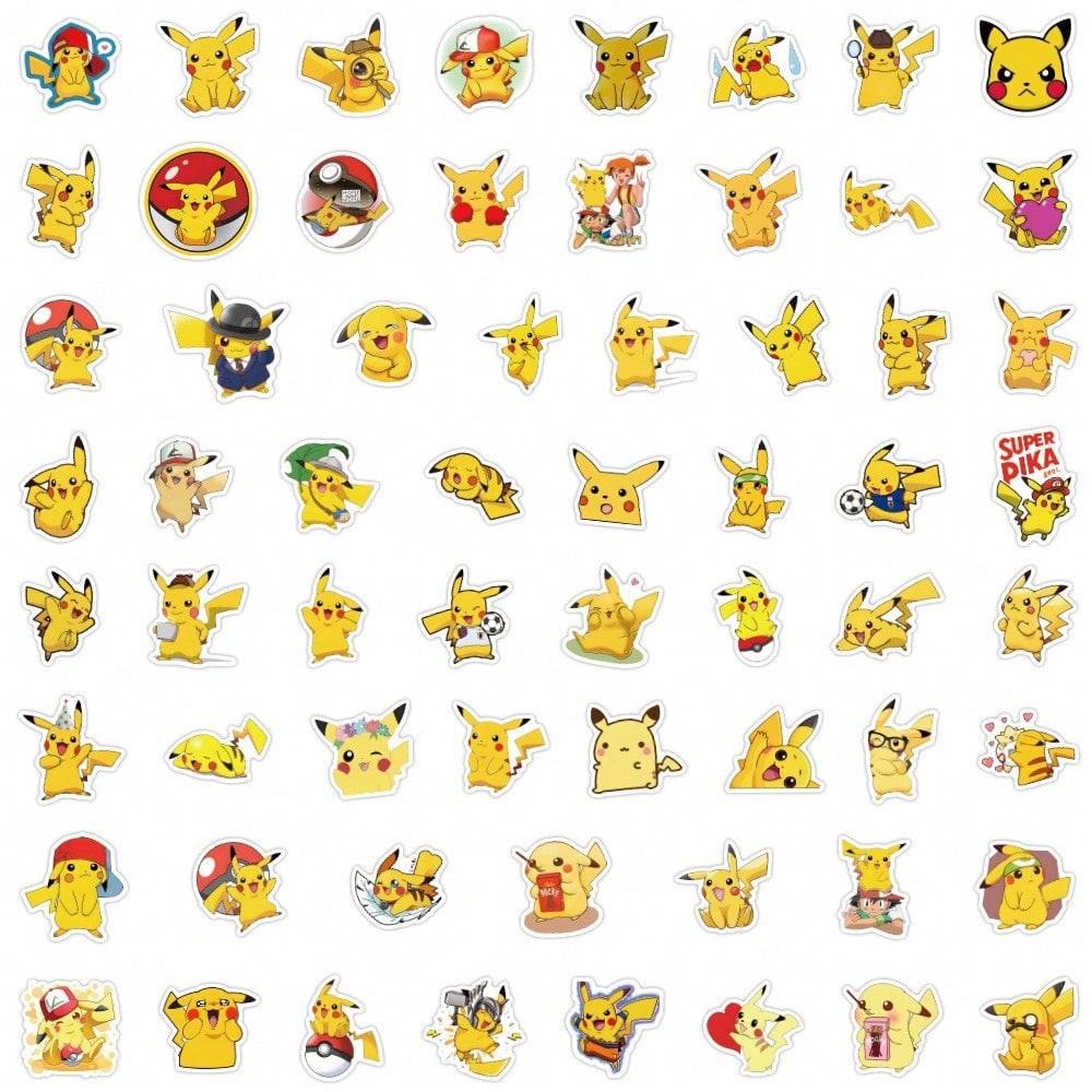 60/100pcs Stiker Anime Pokemon - Laptop Accessories Toy ulasan dan harga