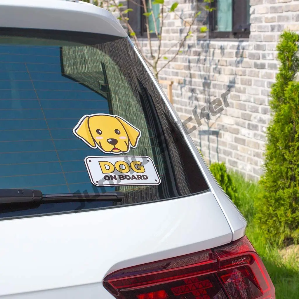 Stiker anjing di papan mobil,  - Laptop Accessories Online ulasan dan harga