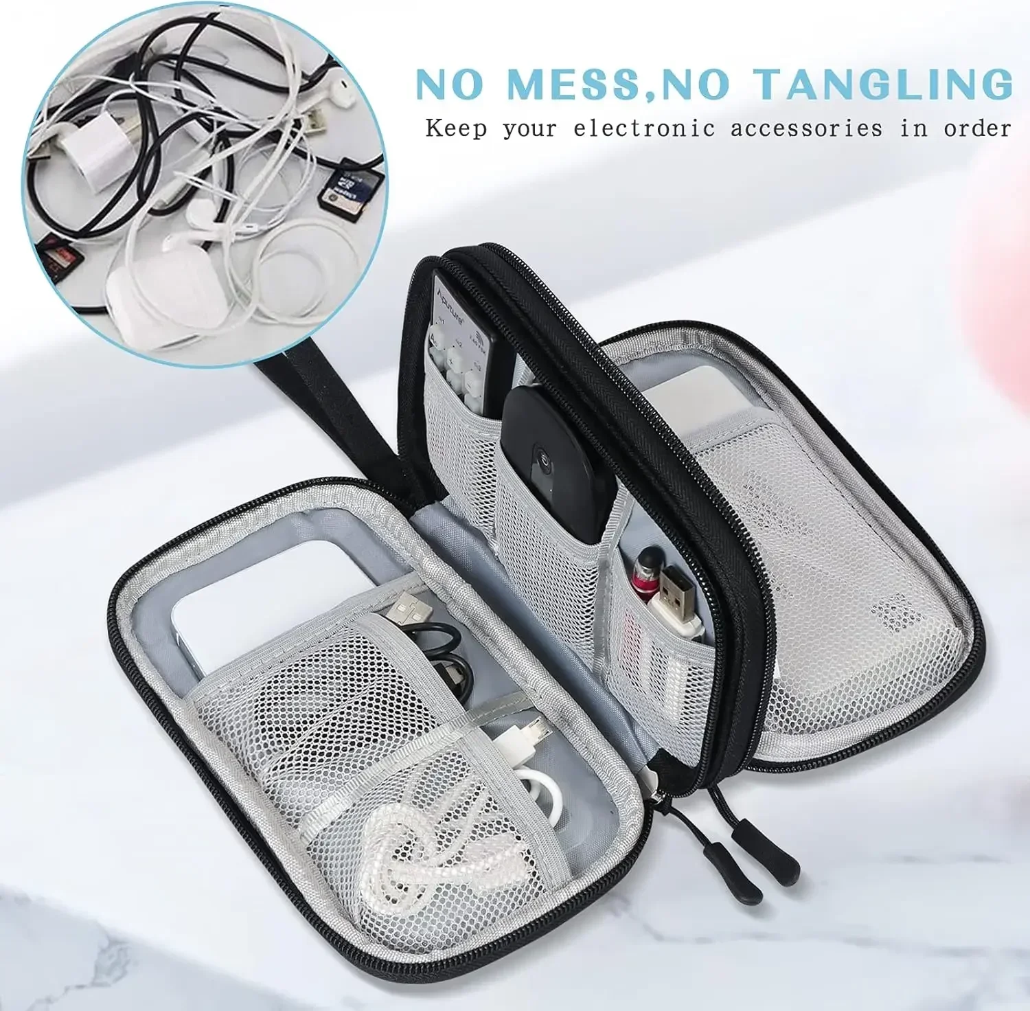Tas Kabel Perjalanan Portabel, - Cable Management Bag ulasan dan harga